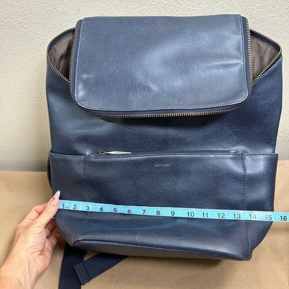 Matt & Nat Vegan Leather Backpack - Navy Blue - Picture 16 of 16